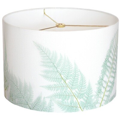 Sea Glass Fern Linen Cotton Drum Lamp Shade