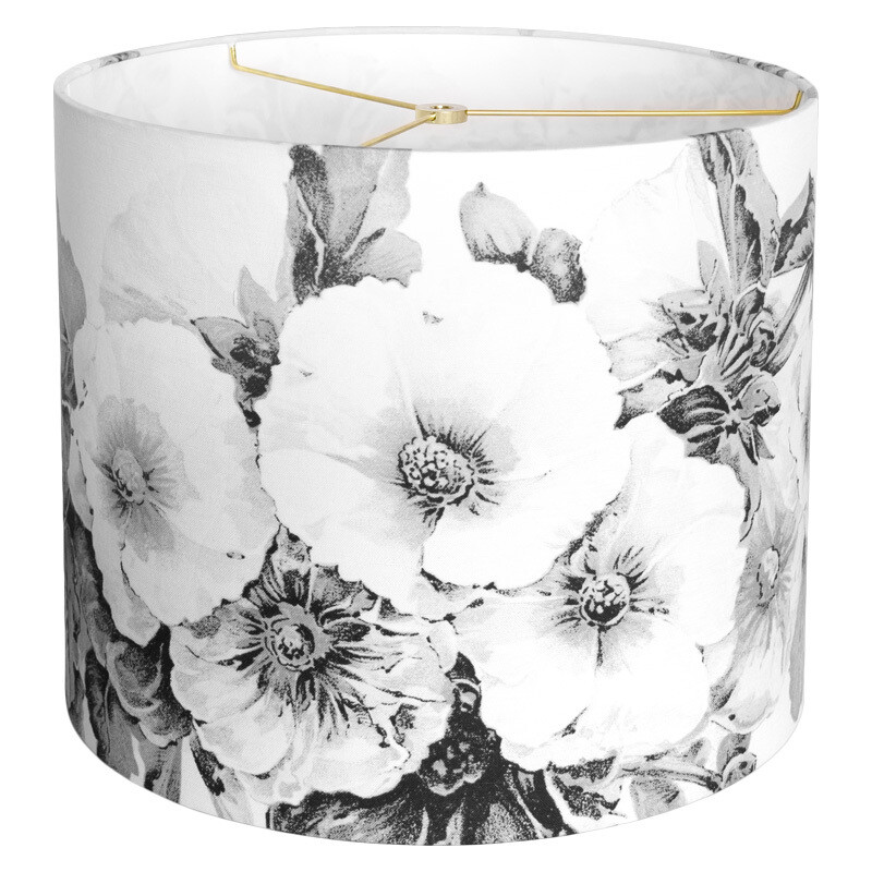Paris Nights Hollyhock Linen Cotton Drum Lamp Shade