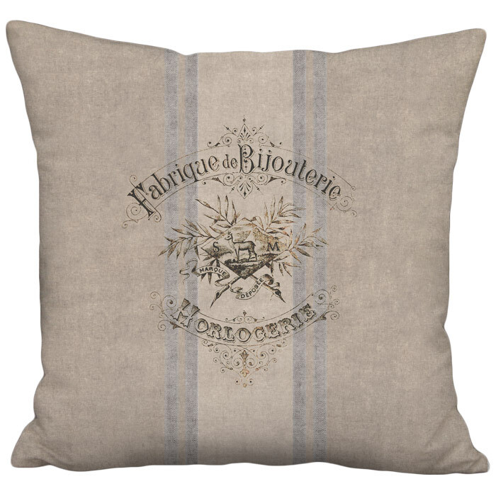Bijouterie Rustic French Country Grain Sack Style Linen Cotton Pillow Cover