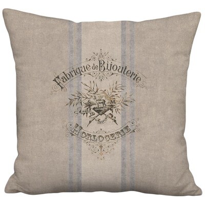 Bijouterie Rustic French Country Grain Sack Style Linen Cotton Pillow Cover