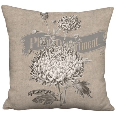 Americana Farmhouse Rustic Grain Sack Style Country Flower Linen Cotton Pillow Cover
