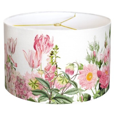 Pink Garden Party Linen Cotton Drum Lamp Shade