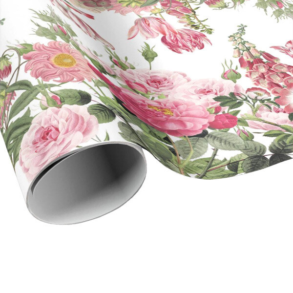 Pink Garden Party Gift Wrap - Pink Flower Wrapping Paper - Gift Paper - Craft Paper