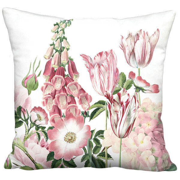 Pink Garden Party Design 1 Linen Cotton Pillow Cover