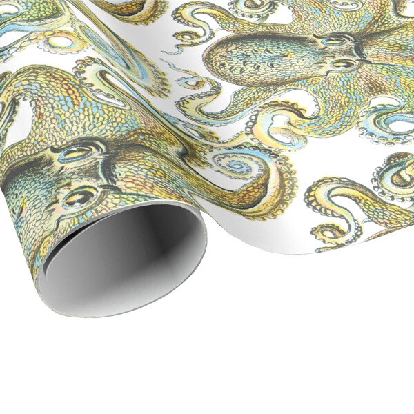 Yellow and Blue Octopus Wrapping Paper - Gift Paper - Craft Paper