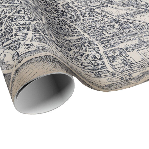 Vintage Plan de Paris - Paris France City Map Wrapping Paper