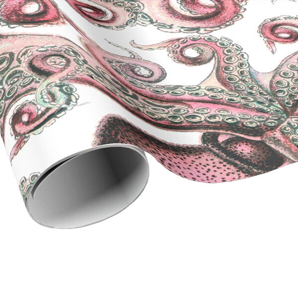 Pink Octopus Wrapping Paper - Gift Paper - Craft Paper