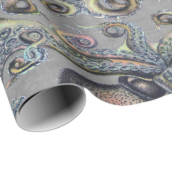 Lava Rock Octopus Gift Wrap - Ocean Creature Wrapping Paper - Gift Paper - Craft Paper