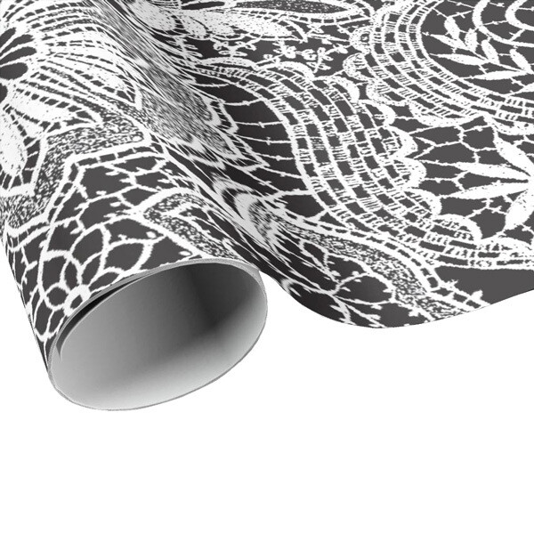 Black and White Lace Wrapping Paper - Gift Paper - Craft Paper