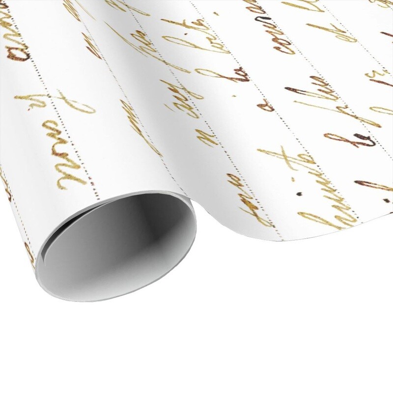 Bronze French Script Wrapping Paper - Gift Paper - Craft Paper