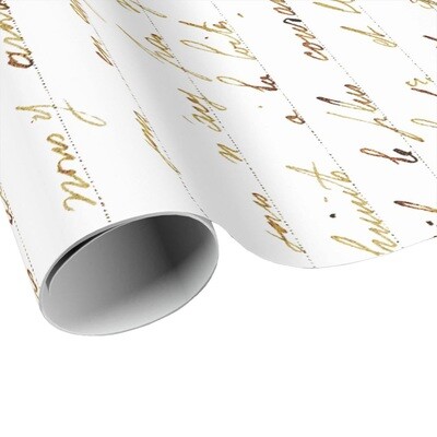 Bronze French Script Wrapping Paper - Gift Paper - Craft Paper