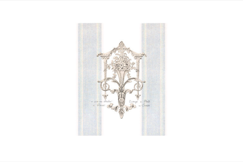 Versailles Blue Grain Sack Style Linen Cotton Panel