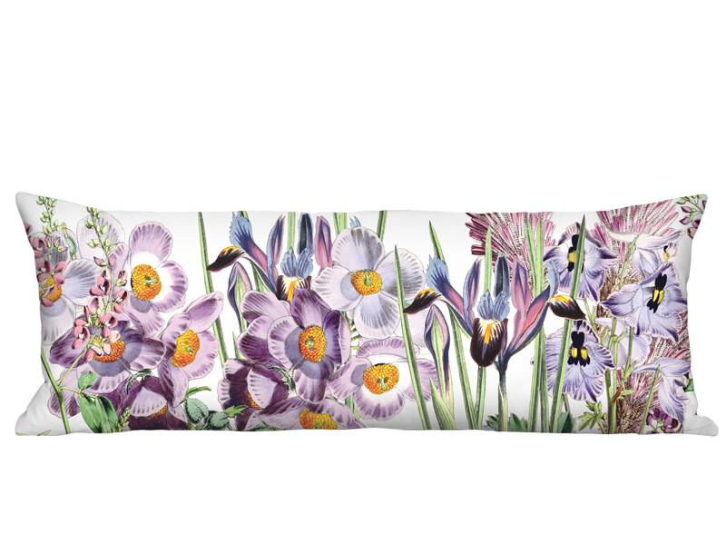 Radiant Orchid Garden Party Linen Cotton Long Accent Pillow Cover