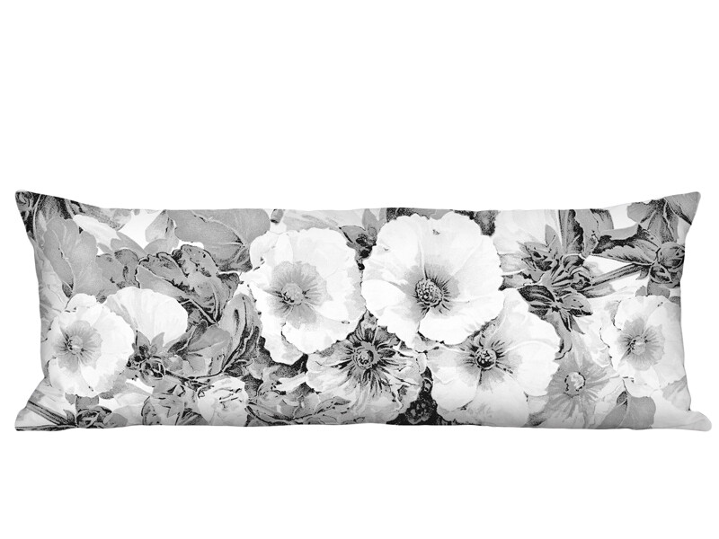 Paris Nights Hollyhock Linen Cotton Long Accent Pillow Cover