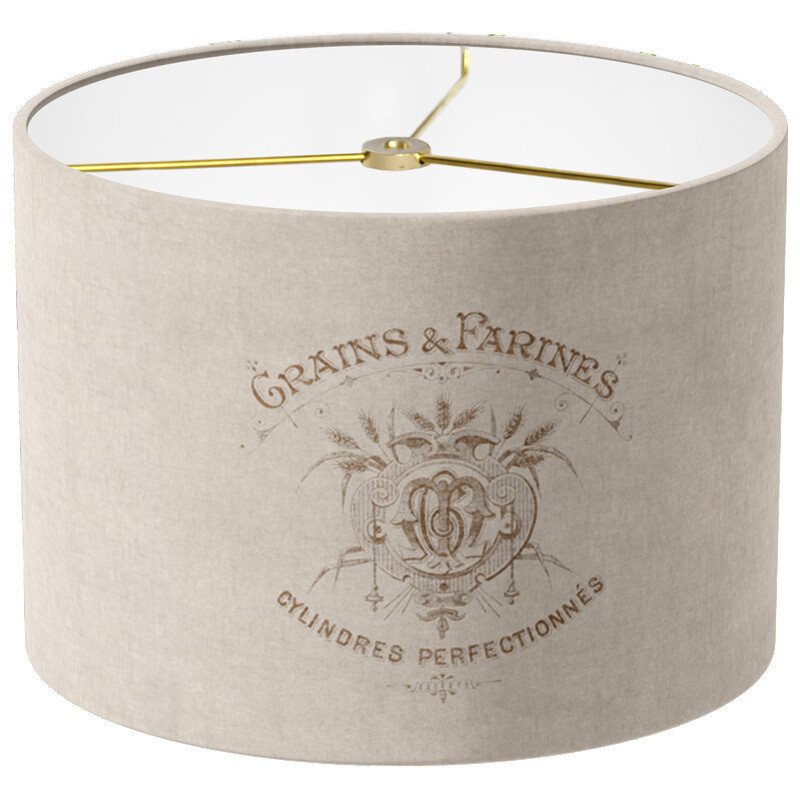 Gautherin Linen Cotton Drum Lamp Shade in Beige