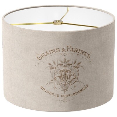 Gautherin Linen Cotton Drum Lamp Shade in Beige