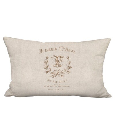 Foubert Beige Grain Sack Style Linen Cotton Lumbar Pillow Cover