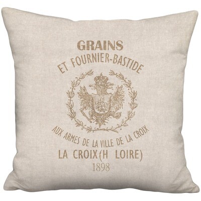 Bastide Beige Grain Sack Style Linen Cotton Pillow Cover