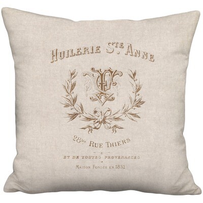 Foubert Beige Grain Sack Style Linen Cotton Pillow Cover