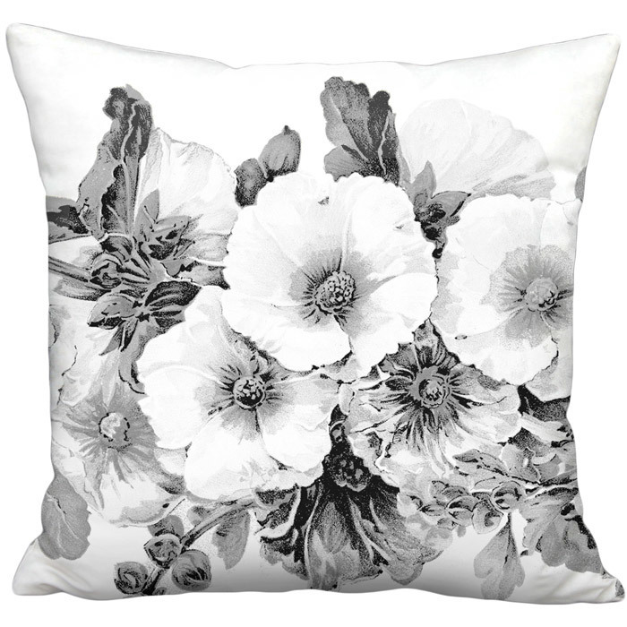 Paris Nights Hollyhock Linen Cotton Pillow Cover