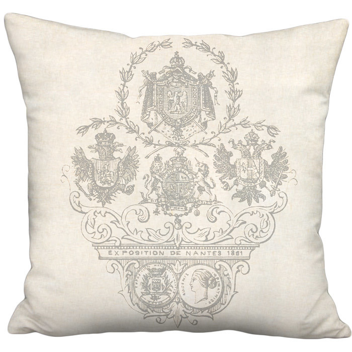Ivory Exposition Nantes Linen Cotton Pillow Cover