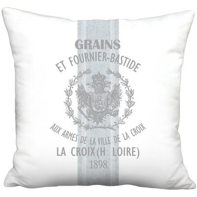 Bastide Blue Grain Sack Style Linen Cotton Pillow Cover