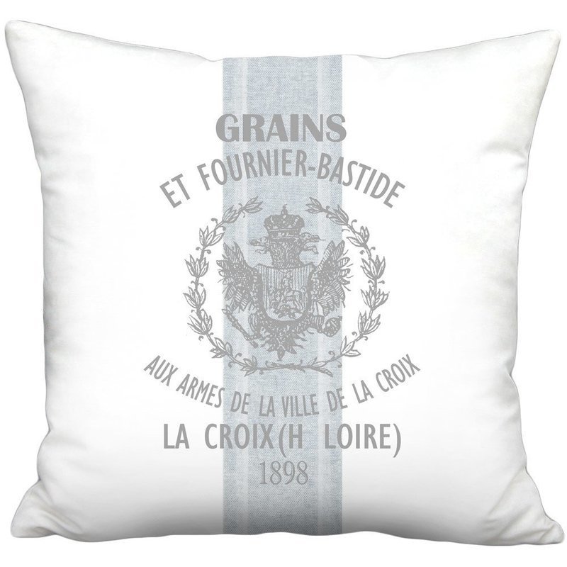 Bastide Blue Grain Sack Style Linen Cotton Pillow Cover