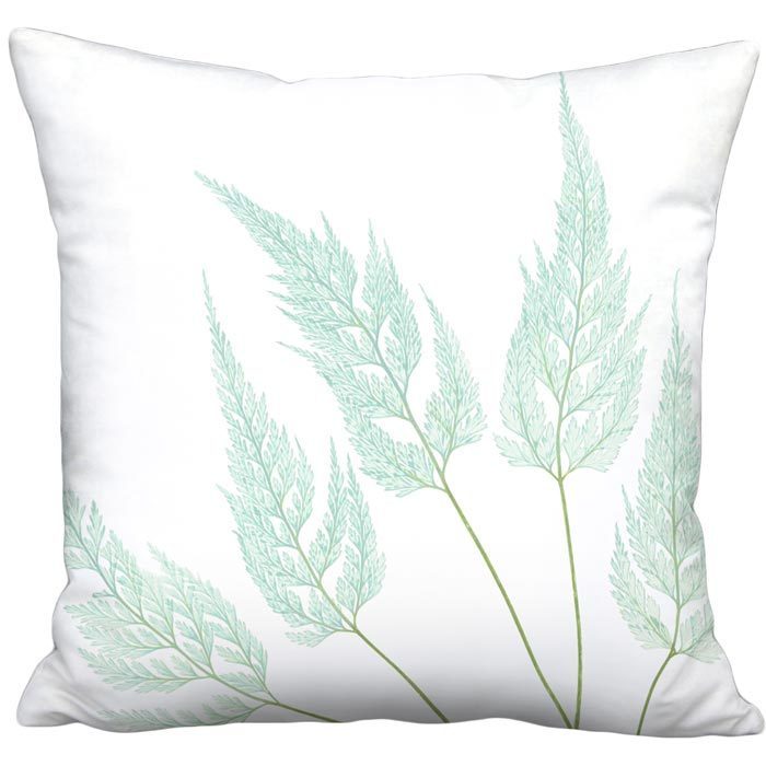 Sea Glass Spleenwort Fern Linen Cotton Pillow Cover