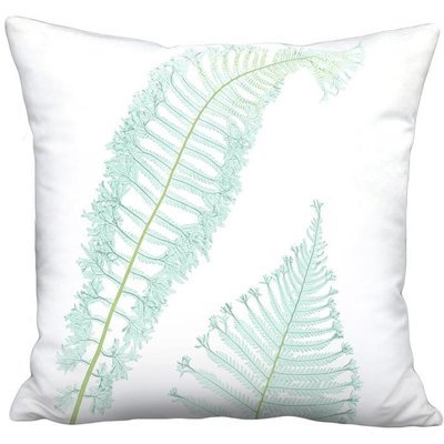 Sea Glass Crested Buckler Fern Linen Cotton Pillow Cover