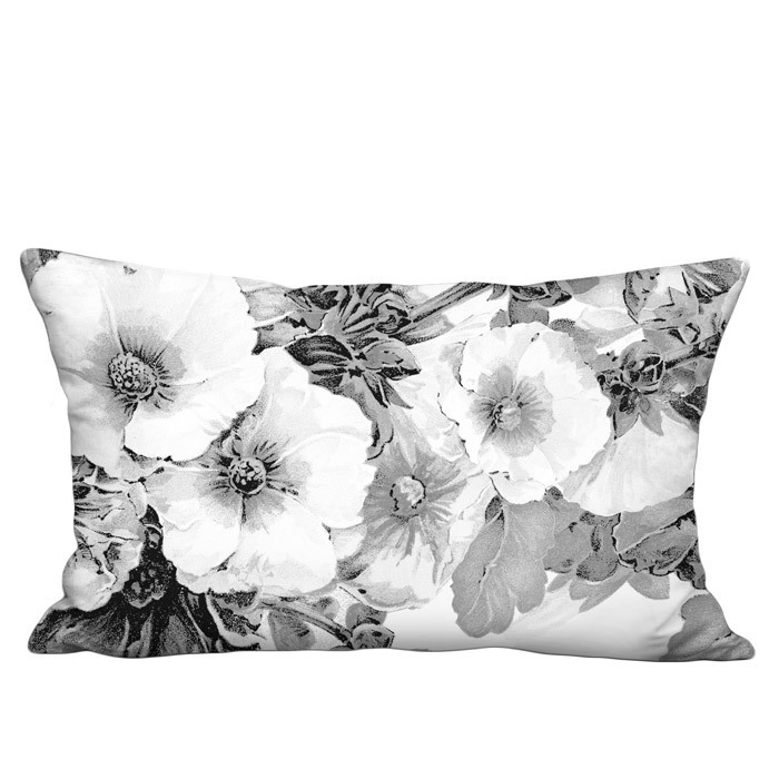 Paris Nights Hollyhock Linen Cotton Lumbar Pillow Cover