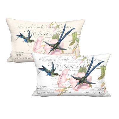 Blue Hummingbird and Pink Flowers