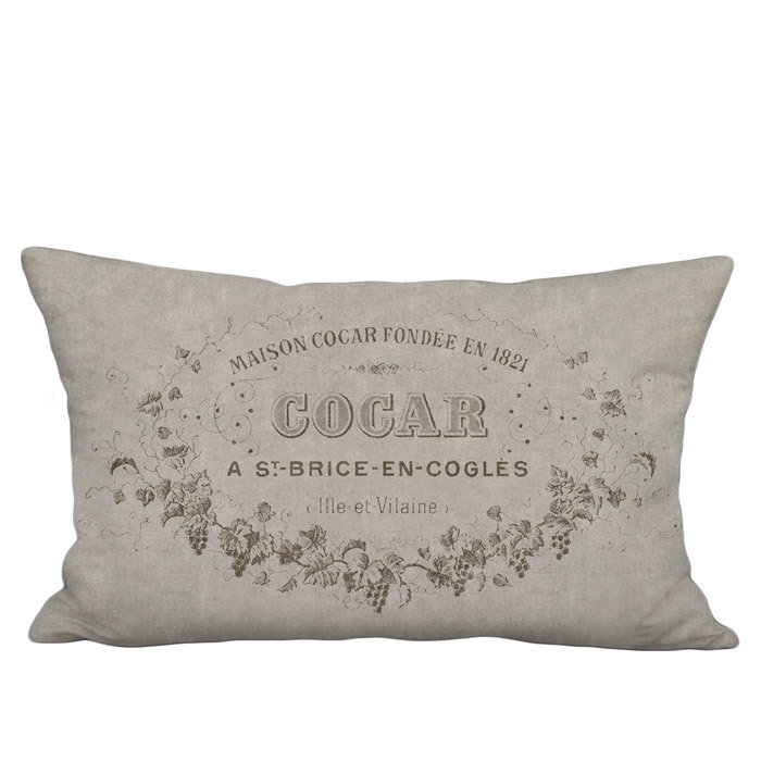 Maison Cocar Warm Grey Grain Sack Style Linen Cotton Lumbar Pillow Cover