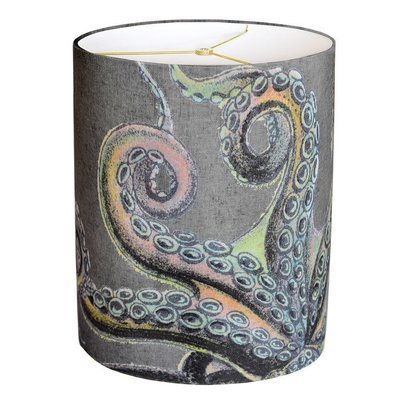 Lava Rock Octopus Linen Cotton Drum Lamp Shade
