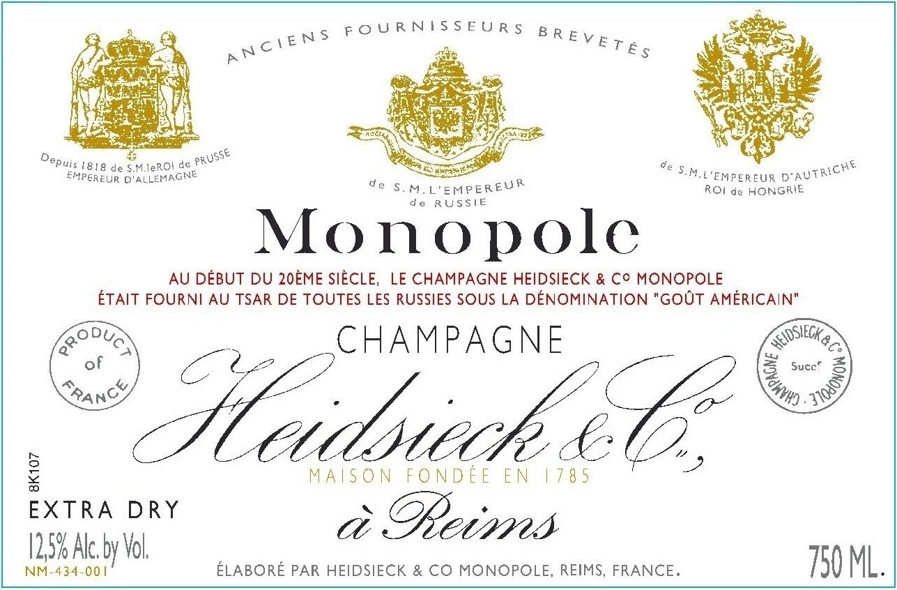 Heidsieck &amp; Co Monopole Extra Dry Gout Americain
