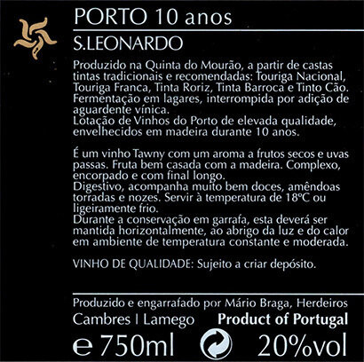 Quinta do Mourao S. Leonardo 10 Year Tawny Port