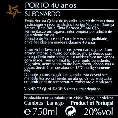 Quinta do Mourao S. Leonardo 40 Year Tawny Port