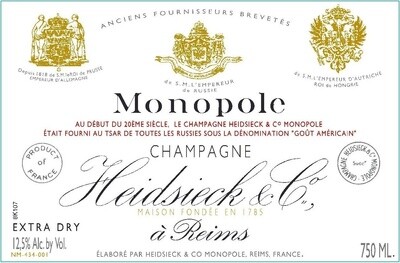 Heidsieck &amp; Co Monopole Extra Dry Gout Americain