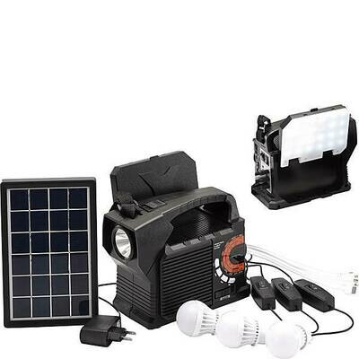 SolarBox 9 9-in-1 Solar-powered Bluetooth Speaker lighting unit with power bank & radio