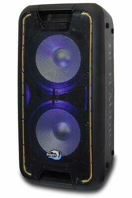 Dolphin SP-210RBT Rechargeable Dual 10" Party Speaker with Lights