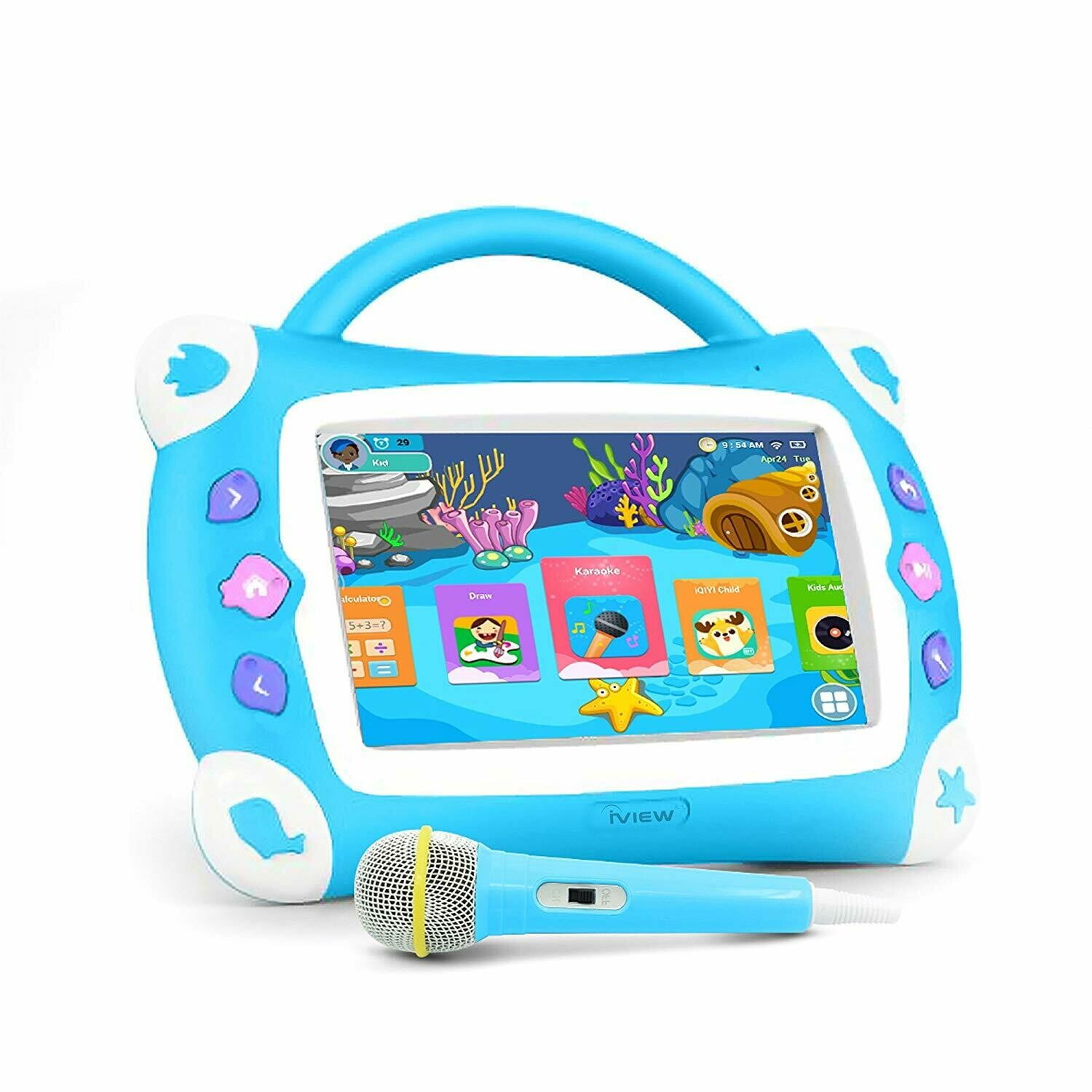 iView Sing Pad 711TPC, 7” Kids Tablet with WiFi, Microphone, Preloaded Children’s Games, Karaoke, Parental Control, Tablet Case with Built-in Stand