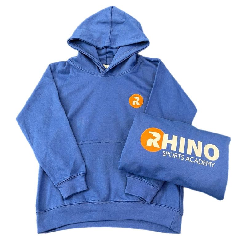 Blue Hoodie Orange logo