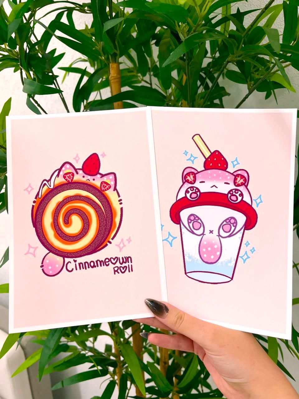 Meowberry the Cat Art Print – Cute Kawaii Cat Illustration, Wall Decor Gift for Cat Lovers