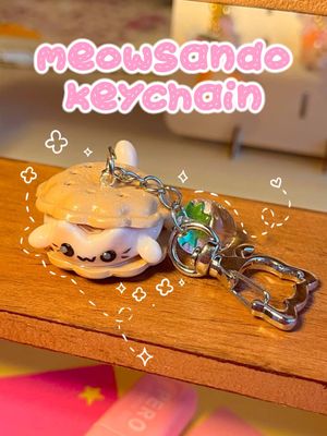 Meowsando the Cat Handmade Clay Keychain – Kawaii Cat Lover Gift, Polymer Clay Charm, Cute Bag Accessory