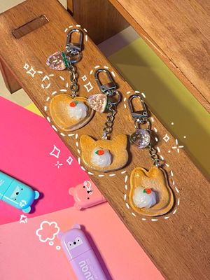 Handmade Clay Cat, Bunny &amp; Heart Magnet or Keychain – Cute Kawaii Animal Charm Gift
