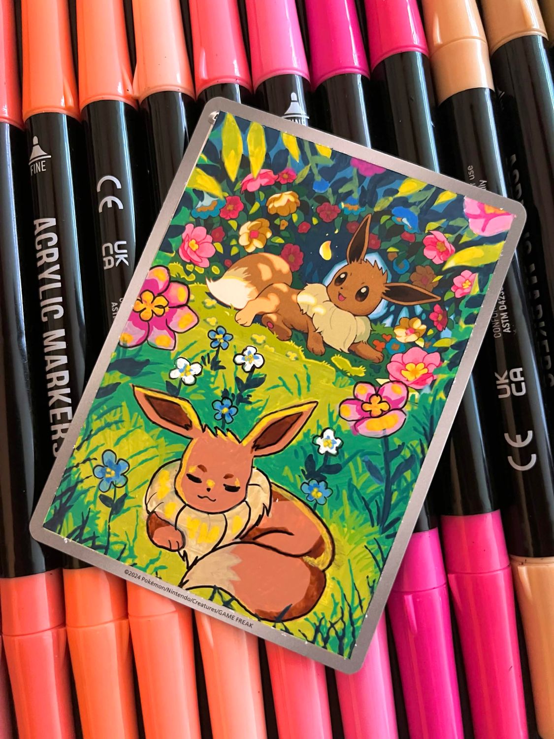 Handpainted Eevee Pokemon Card