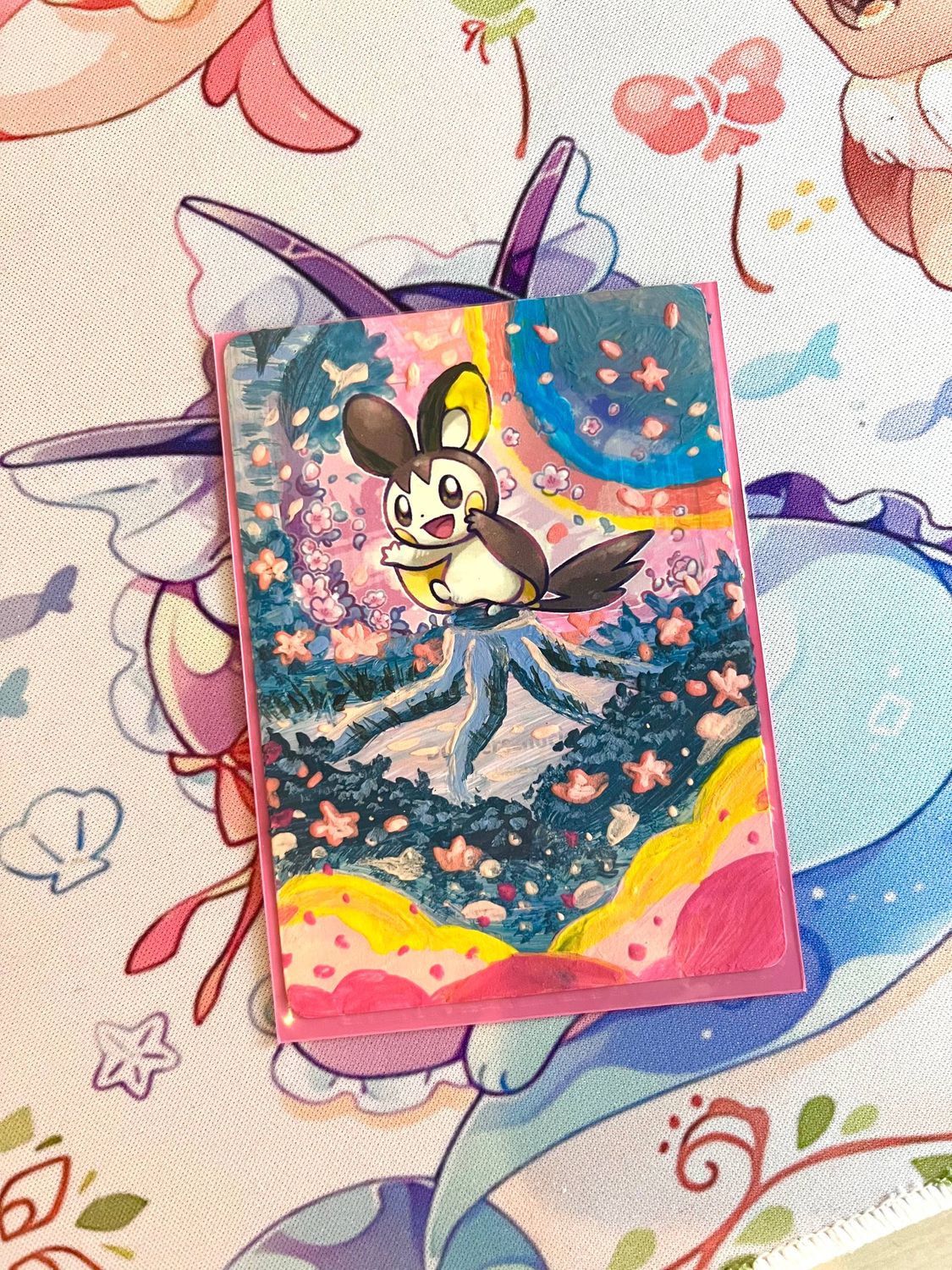 Handpainted Emolga Pokemon Card - 2025