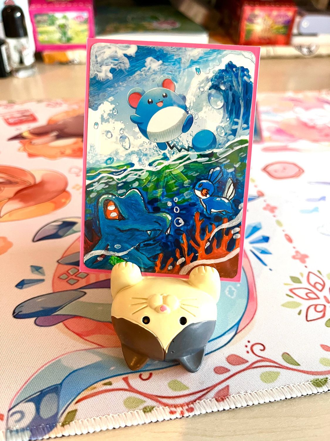 Handpainted Marill Pokemon Card