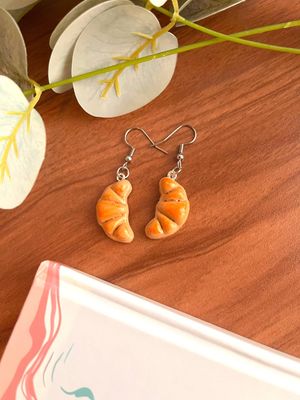 Handmade Clay Croissant Gipfeli Earrings