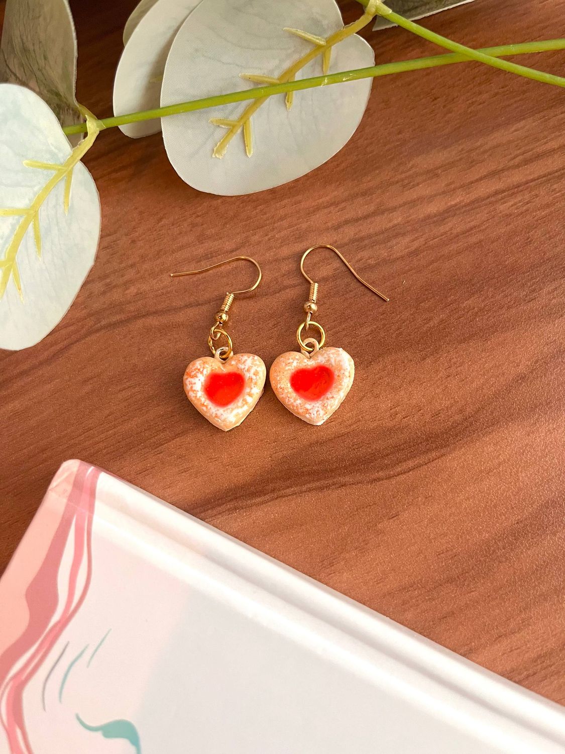 Handmade Clay Heart Spitzbuben Earrings