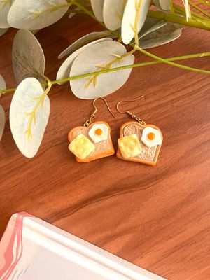 Handmade Clay Egg Sandwich Earrings
